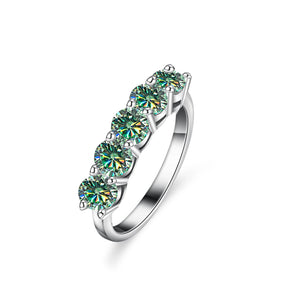 Geometrie-Ring – 925 Silber, Moissanit 1,5 CT, D-Farbe VVS1