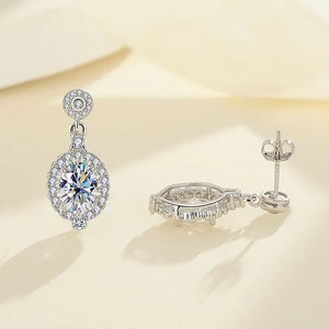 Oval Ohrringe | 925 Sterling Silber | Moissanit Ovalschliff | 1,5 Karat | GRA