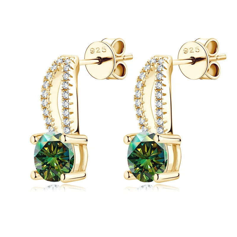 Wassertropfen Ohrringe | 925 Sterling Silber | Moissanit | 1 Karat | Multicolor