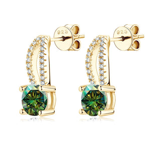 Wassertropfen Ohrringe | 925 Sterling Silber | Moissanit | 1 Karat | Multicolor