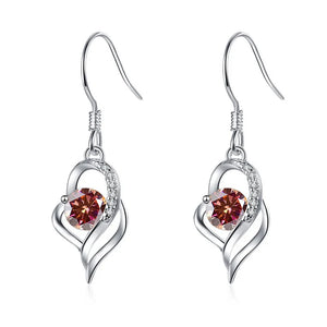 Tropfen Hängeohrringe | 925 Sterling Silber | Moissanit | 0,5 Karat | Multicolor | GRA