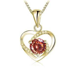 Herz Anhänger mit Moissanit | 925 Sterling Silber | Vergoldet | 1 Karat