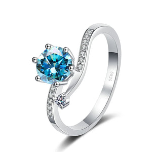 Lay Ring – 925 Sterling Silber, Moissanit 0,5–2 CT