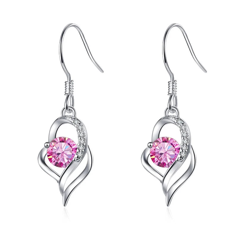 Tropfen Hängeohrringe | 925 Sterling Silber | Moissanit | 0,5 Karat | Multicolor | GRA