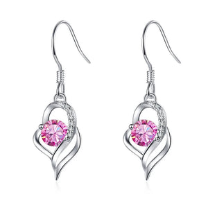Tropfen Hängeohrringe | 925 Sterling Silber | Moissanit | 0,5 Karat | Multicolor | GRA