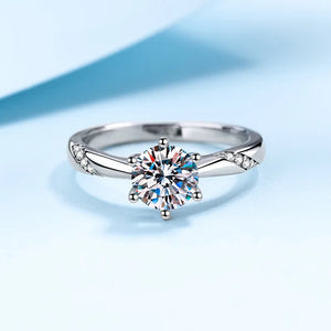 Jahrestag-Ring – 925 Silber, Moissanit 1 CT, größenverstellbar