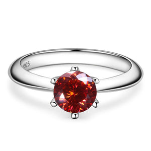 Butterflykiss Ring – 925 Sterling Silber, Moissanit 1 CT, 100-Facetten-Schliff