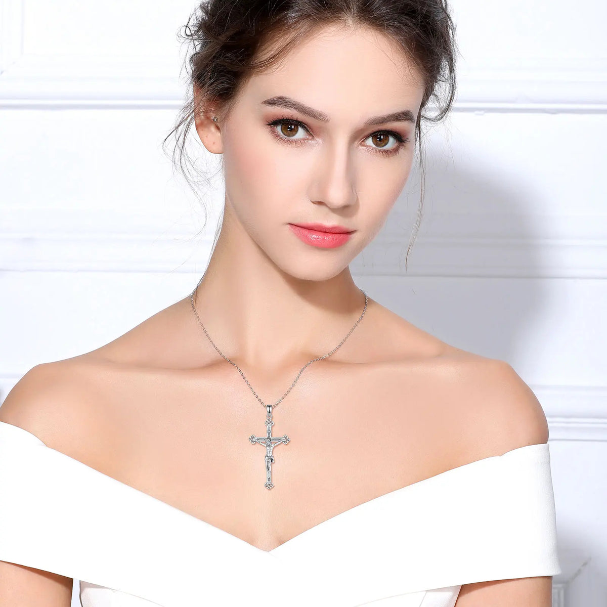 Crucifix Cross Pendant – Jesus Amulet 925 Sterling Silver