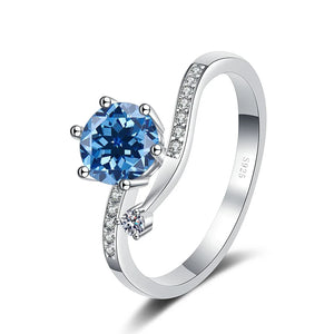 Lay Ring – 925 Sterling Silber, Moissanit 0,5–2 CT