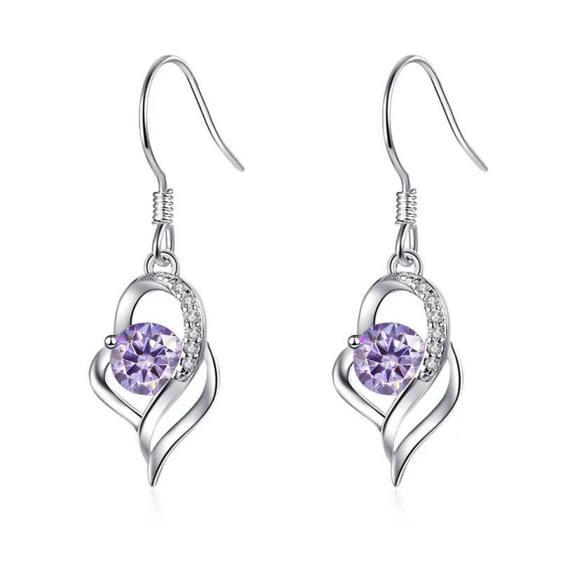 Tropfen Hängeohrringe | 925 Sterling Silber | Moissanit | 0,5 Karat | Multicolor | GRA