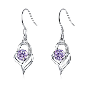 Tropfen Hängeohrringe | 925 Sterling Silber | Moissanit | 0,5 Karat | Multicolor | GRA