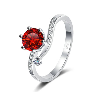 Lay Ring – 925 Sterling Silber, Moissanit 0,5–2 CT