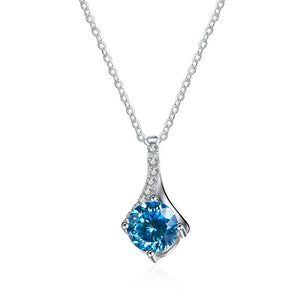 Runder Moissanit Anhänger | 925 Sterling Silber | 1 Karat | D-Farbe