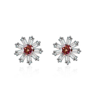 Gänseblümchen Ohrstecker | 925 Sterling Silber | Moissanit | 0,5 Karat | GRA-zertifiziert