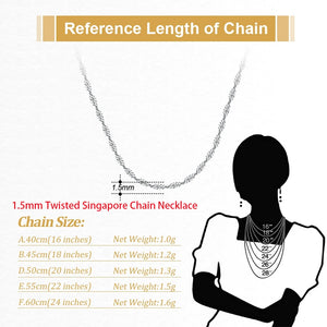 925 Sterling Silber Rope Chain Halskette