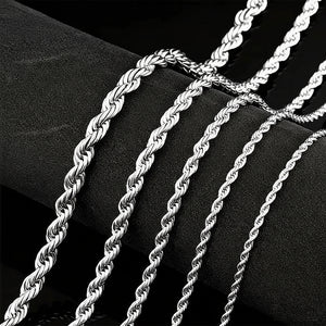 925 Sterling Silber Rope Chain Halskette