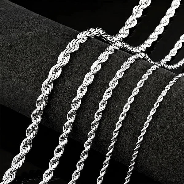 925 Sterling Silber Rope Chain Halskette