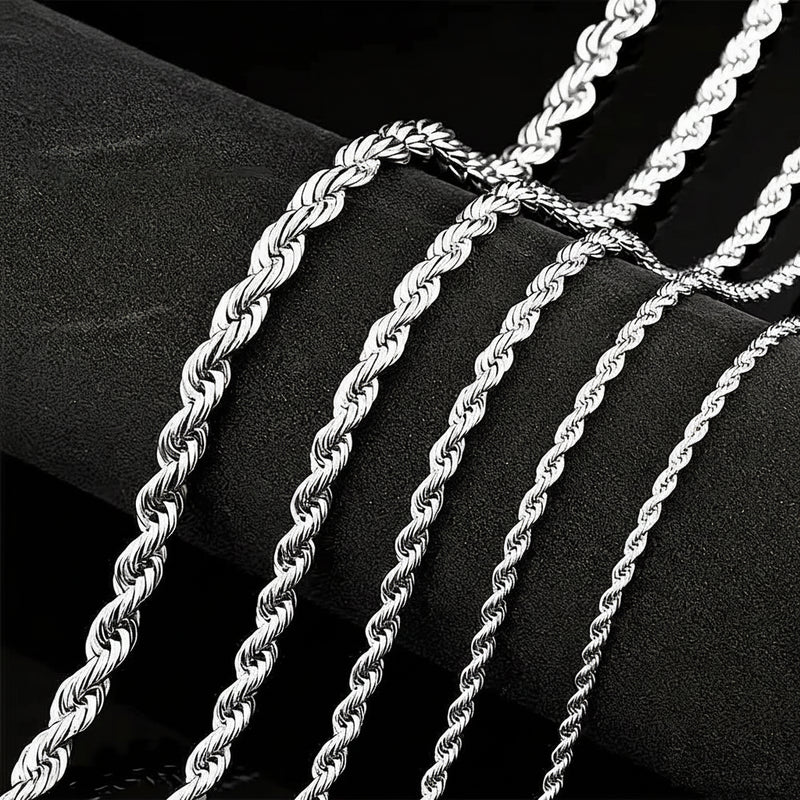 925 Sterling Silber Rope Chain Halskette