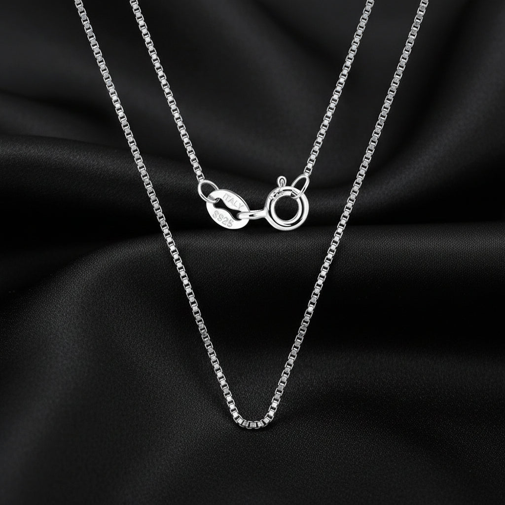925 Sterling Silber Box Chain Halskette