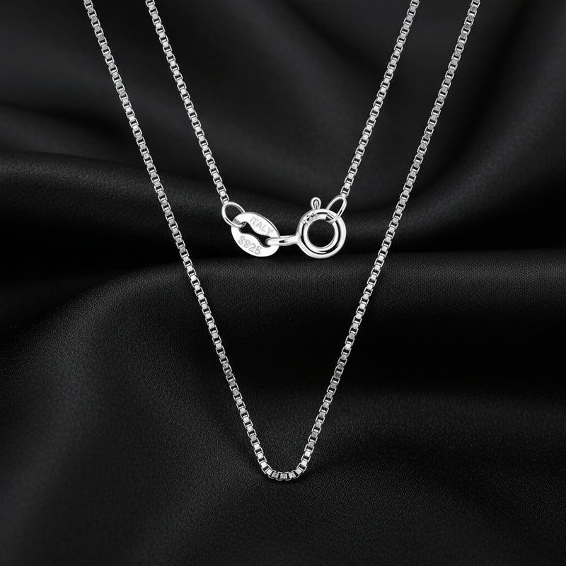 925 Sterling Silber Box Chain Halskette