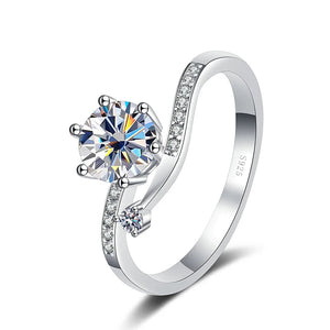 Lay Ring – 925 Sterling Silber, Moissanit 0,5–2 CT