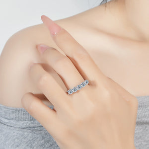 Geometrie-Ring – 925 Silber, Moissanit 1,5 CT, D-Farbe VVS1