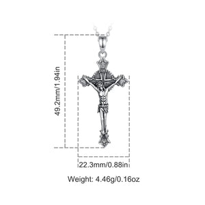Kruzifix Kreuz Anhänger | 925 Sterling Silber | Saint Benedict Vintage