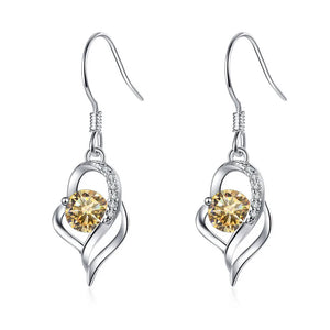 Tropfen Hängeohrringe | 925 Sterling Silber | Moissanit | 0,5 Karat | Multicolor | GRA