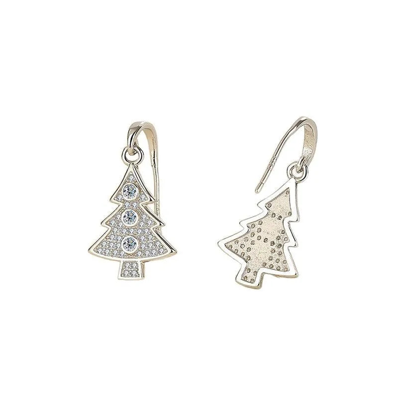 Weihnachtsbaum Ohrstecker – 925 Silber mit Moissanit