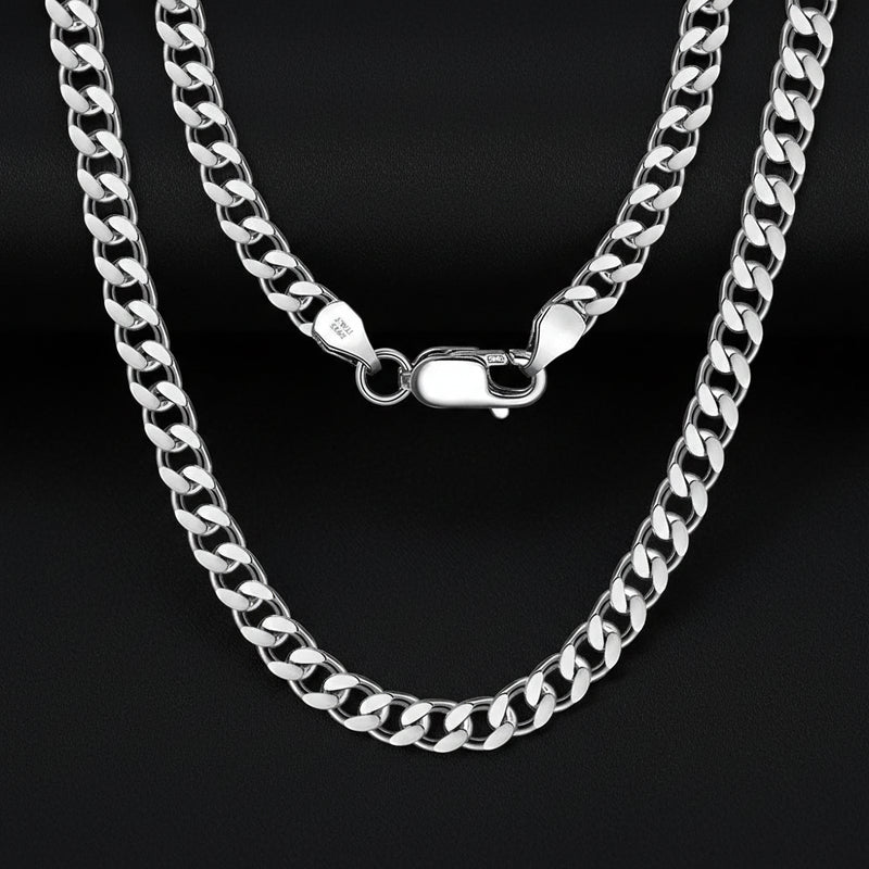 925 Sterling Silber Cuban Chain Halskette