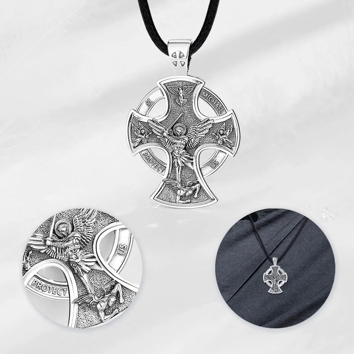 Archangel Michael Pendant Vintage | 925 Sterling Silver | Eudora