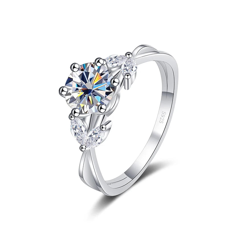 Brillant-Ring – 925 Silber, Moissanit 1 CT, Luxury-Edition