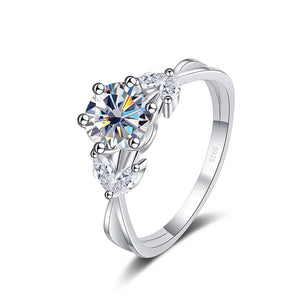 Brillant-Ring – 925 Silber, Moissanit 1 CT, Luxury-Edition