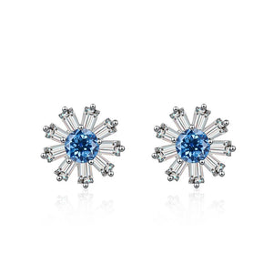 Gänseblümchen Ohrstecker | 925 Sterling Silber | Moissanit | 0,5 Karat | GRA-zertifiziert
