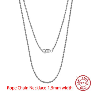 925 Sterling Silber Rope Chain Halskette