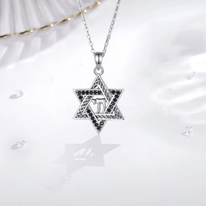 Davidstern Anhänger mit Zirkonia | 925 Sterling Silber