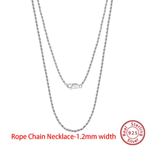 925 Sterling Silber Rope Chain Halskette