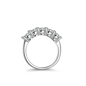 Geometrie-Ring – 925 Silber, Moissanit 1,5 CT, D-Farbe VVS1