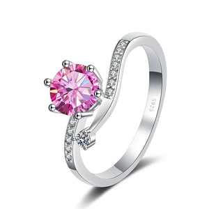 Lay Ring – 925 Sterling Silber, Moissanit 0,5–2 CT
