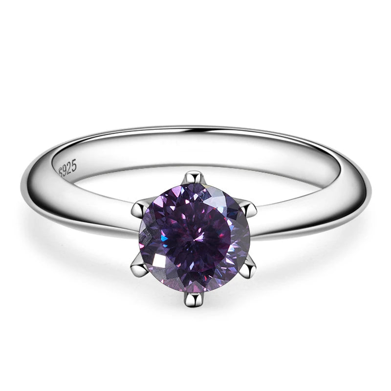 Butterflykiss Ring – 925 Sterling Silber, Moissanit 1 CT, 100-Facetten-Schliff