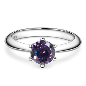 Butterflykiss Ring – 925 Sterling Silber, Moissanit 1 CT, 100-Facetten-Schliff
