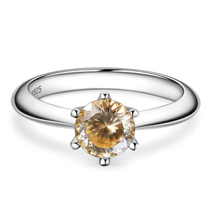 Butterflykiss Ring – 925 Sterling Silber, Moissanit 1 CT, 100-Facetten-Schliff