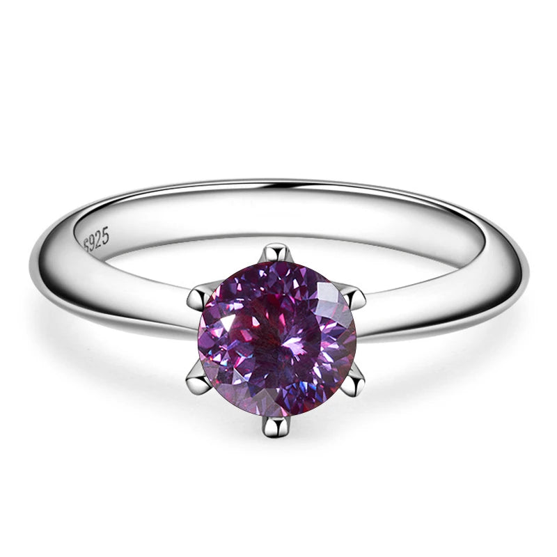 Butterflykiss Ring – 925 Sterling Silber, Moissanit 1 CT, 100-Facetten-Schliff