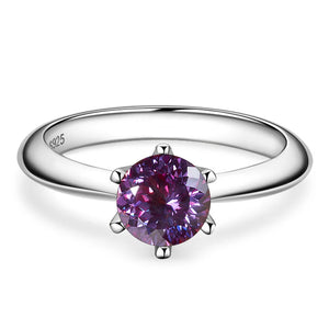 Butterflykiss Ring – 925 Sterling Silber, Moissanit 1 CT, 100-Facetten-Schliff