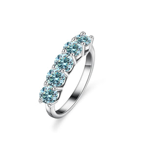 Geometrie-Ring – 925 Silber, Moissanit 1,5 CT, D-Farbe VVS1