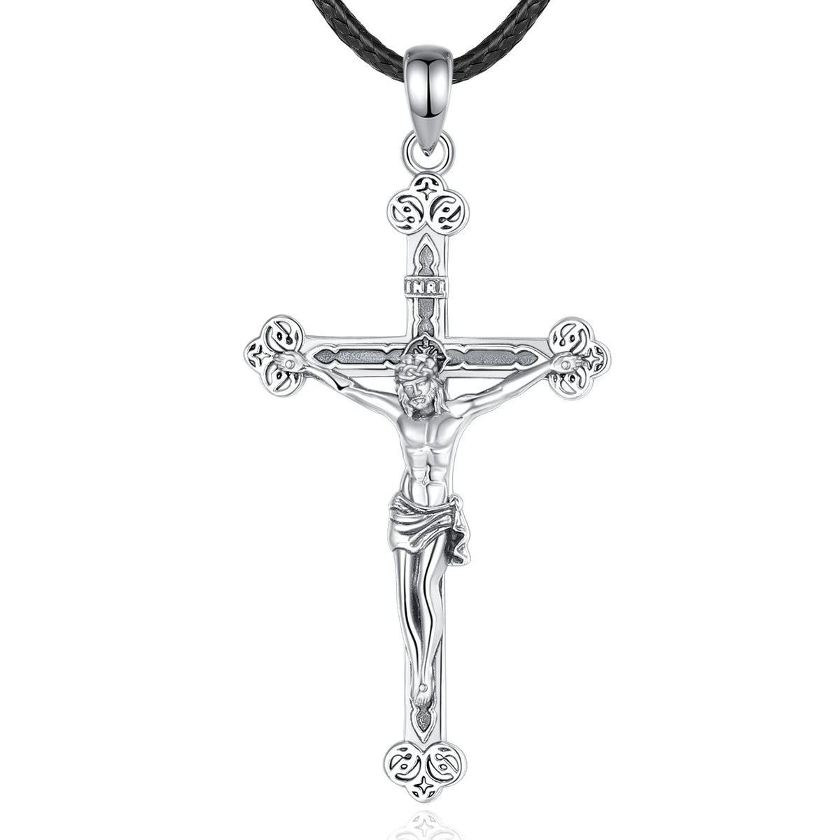 Crucifix Cross Pendant – Jesus Amulet 925 Sterling Silver