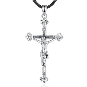 Crucifix Cross Pendant – Jesus Amulet 925 Sterling Silver
