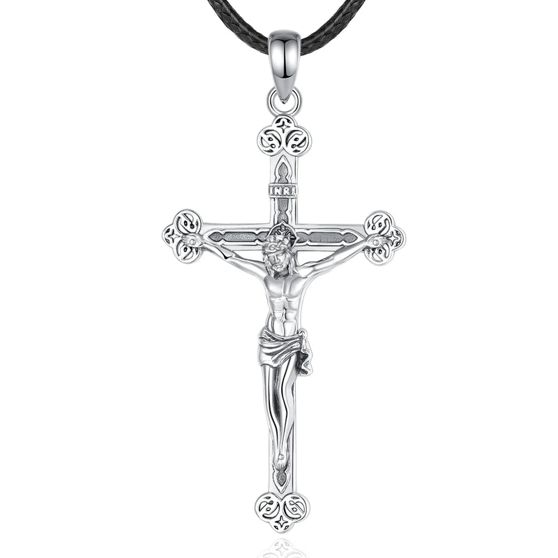 Kruzifix Kreuz Anhänger – Jesus Amulett 925 Sterling Silber