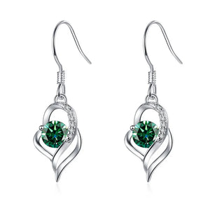 Tropfen Hängeohrringe | 925 Sterling Silber | Moissanit | 0,5 Karat | Multicolor | GRA