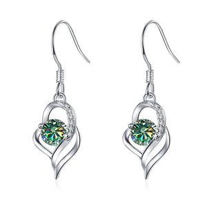 Tropfen Hängeohrringe | 925 Sterling Silber | Moissanit | 0,5 Karat | Multicolor | GRA